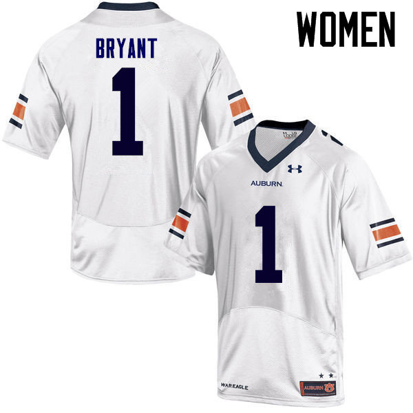 Women's Auburn Tigers #1 Big Cat Bryant White College Stitched Football Jersey